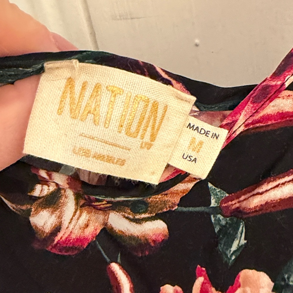Nation LTD Floral Black Midi Dress - Picture 2 of 4